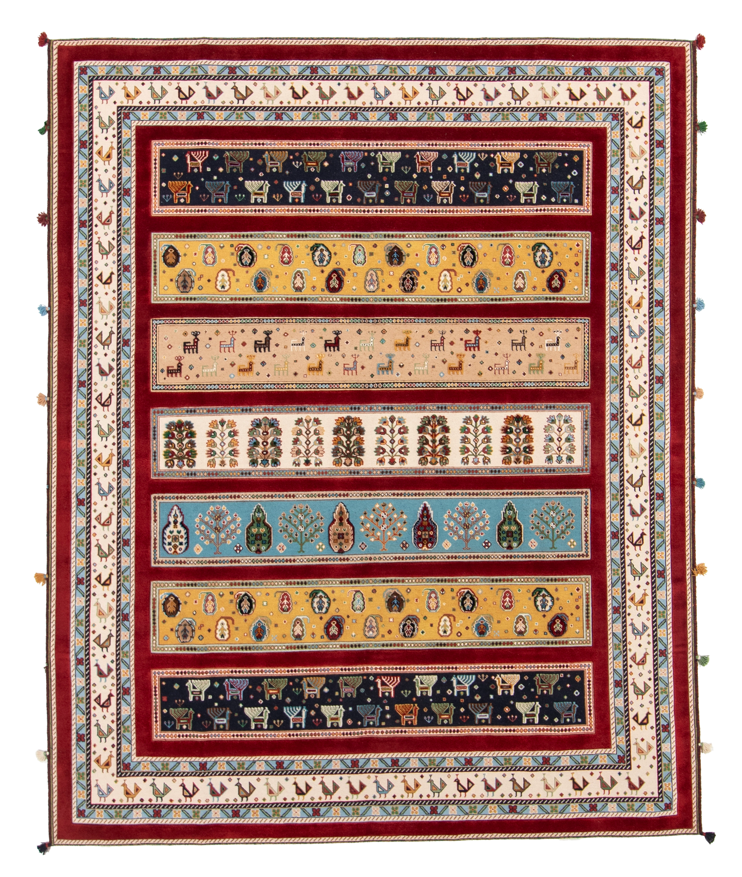 W 8 L 10 Baluch 100% Wool Hand-Woven All-Over Design - 66940