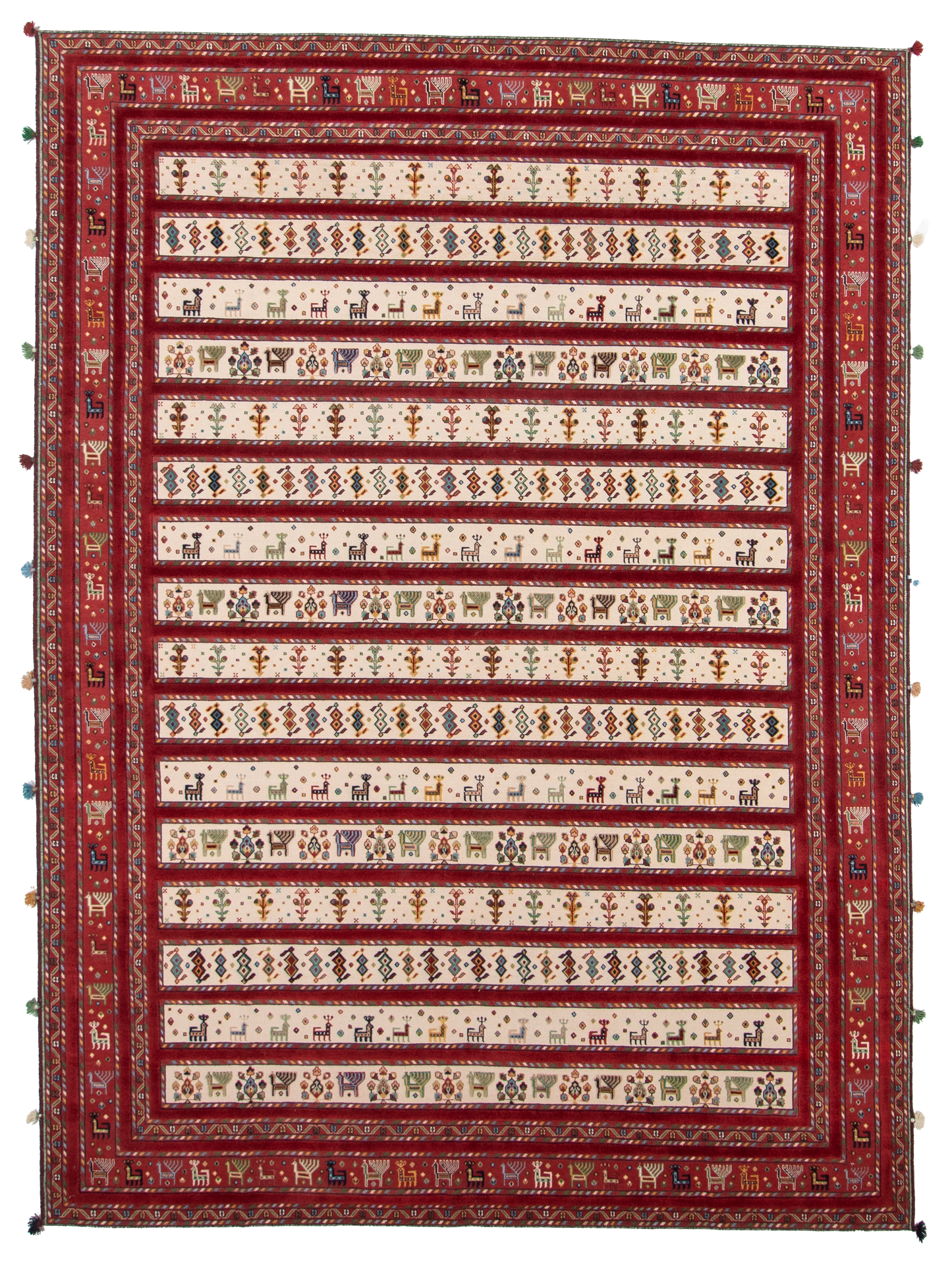 W 9 L 12.3 Baluch 100% Wool Hand-Woven All-Over Design - 66942