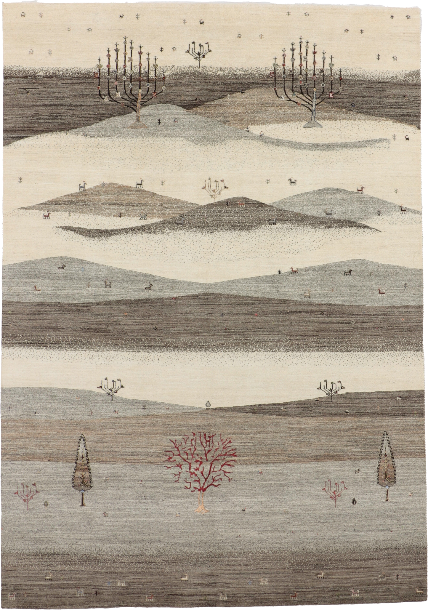 W 8 L 11.5 Gabbeh 100% Wool Hand-Woven All-Over Design - 67014