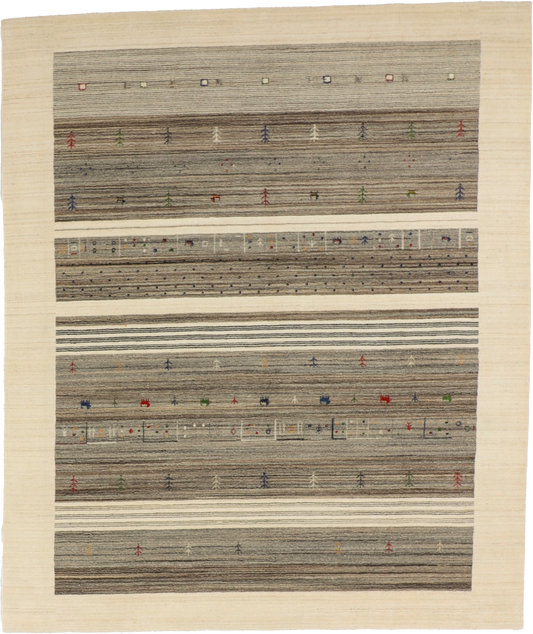 W 8.4 L 9.10 Gabbeh 100% Wool Hand-Woven All-Over Design - 67015