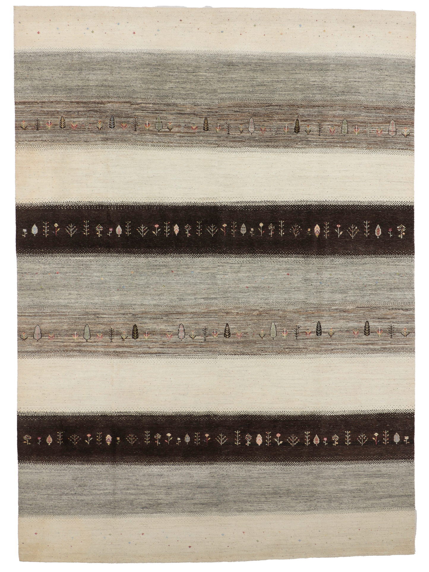 W 8.10 L 12.3 Gabbeh 100% Wool Hand-Woven All-Over Design - 67022
