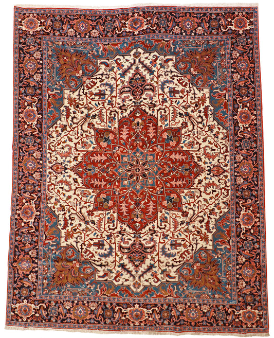 10x13 - Heriz Fine/Wool Geometric Rectangle - Hand Knotted Rug