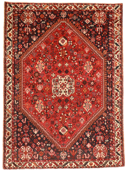 5x7 - Shirvan Wool Geometric Rectangle - Hand Knotted Rug