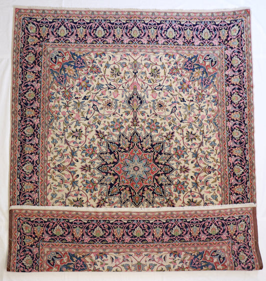 9x12 - Kerman Fine/Silk Floral Rectangle - Hand Knotted Rug