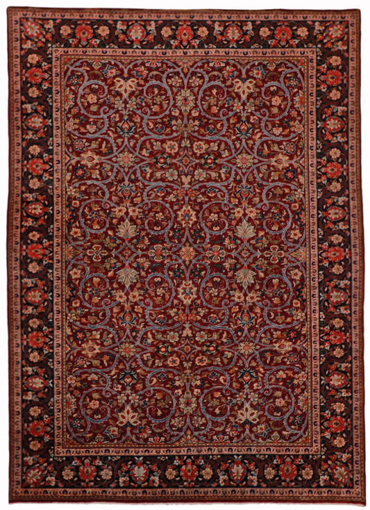 9 x 12 - Mahal Antique/Wool All Over Rectangle - Hand Knotted Rug