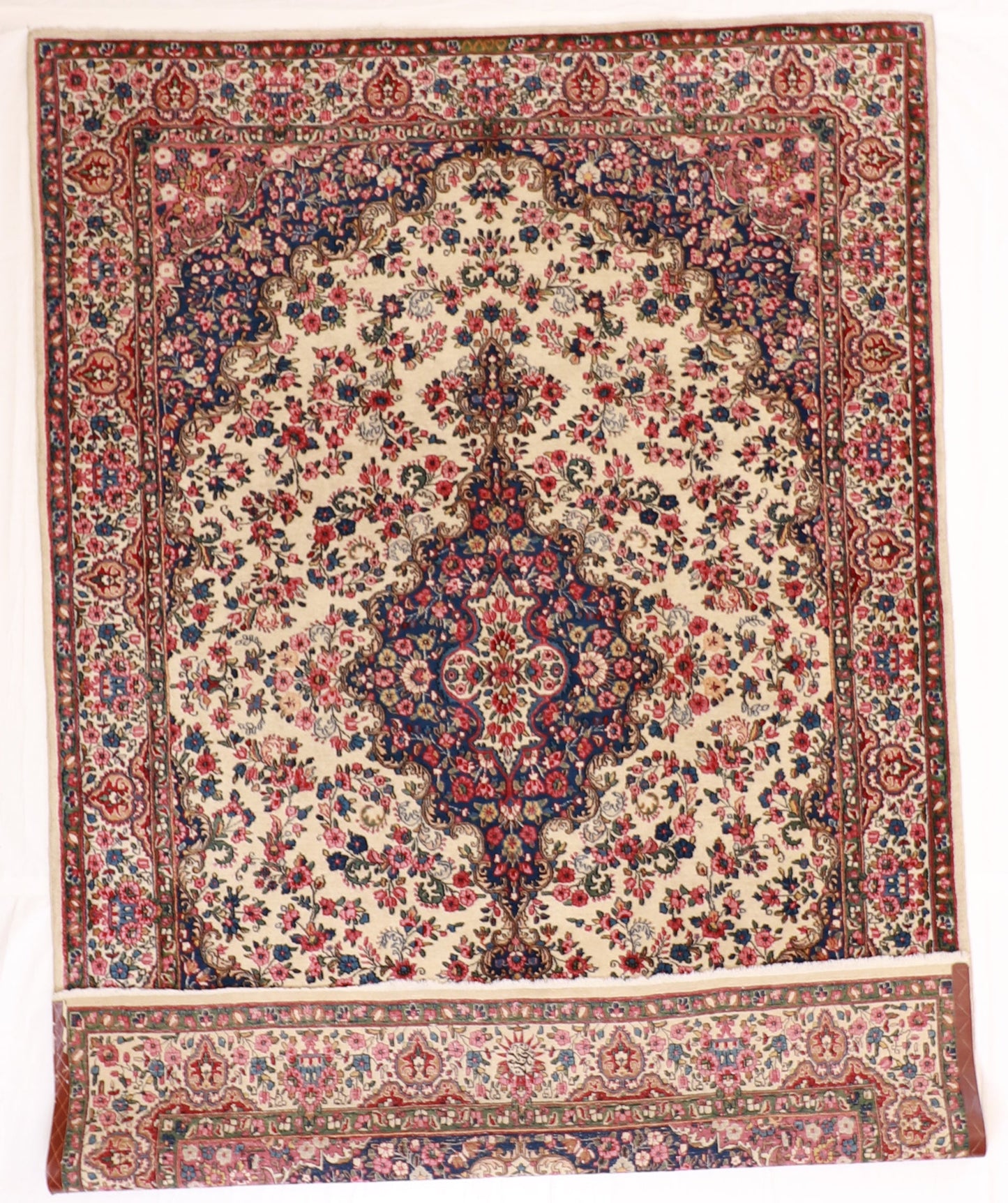 7x10 - Kerman Fine Floral Rectangle - Hand Knotted Rug