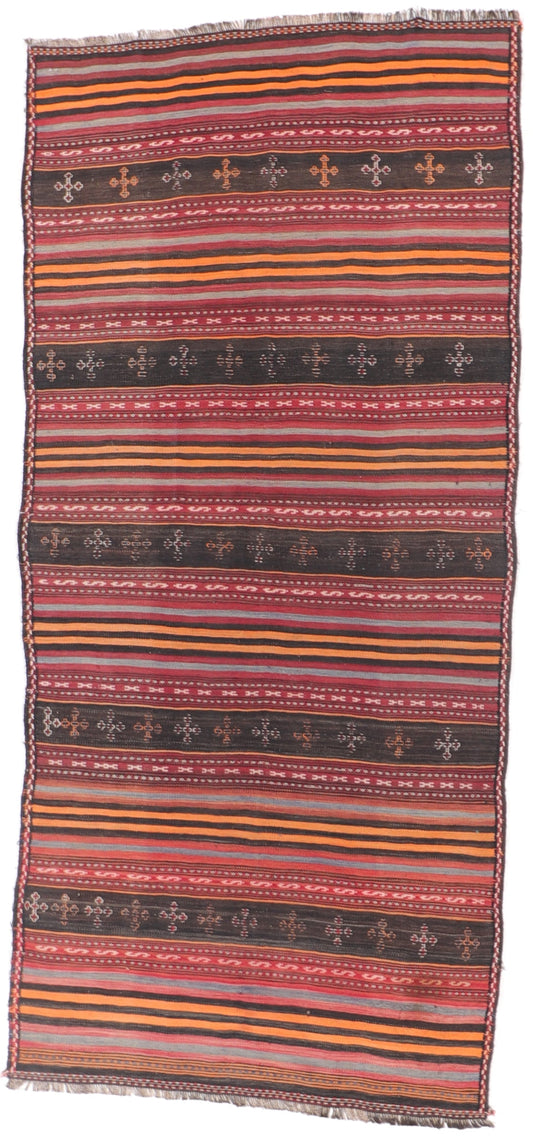 4.7 x 10.2 Wide Runner - Kilim Fine/Wool All Over Rectangle - Hand Knotted Rug
