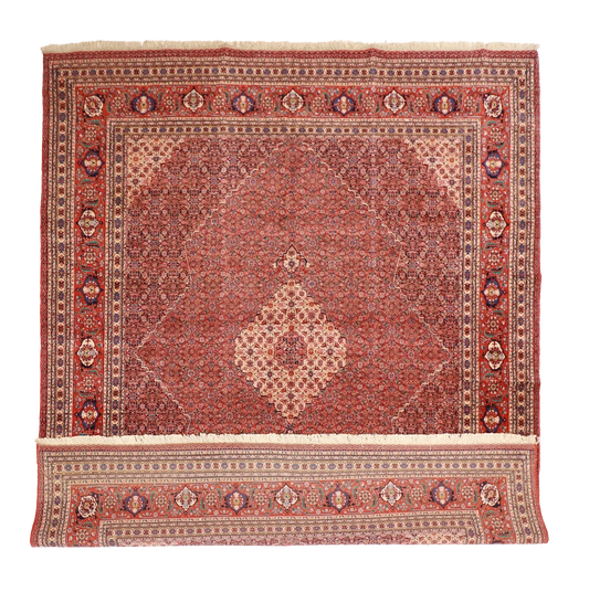W 10.4 L 12.7 Bijar 100% Wool Hand-Woven Medallion Design - 8716
