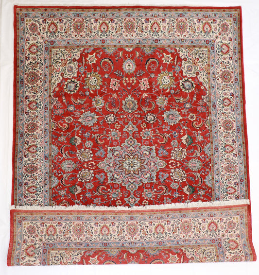 9x12 - Sarouk Silk All Over Square - Hand Knotted Rug