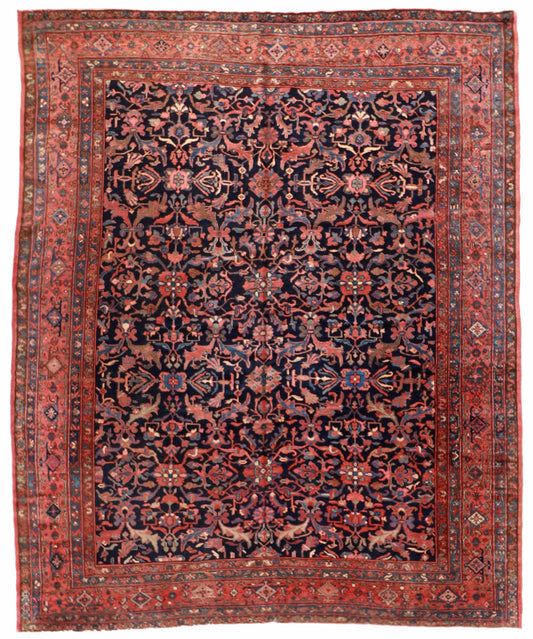 9 x 12 - Mahal Antique/Wool All Over Rectangle - Hand Knotted Rug