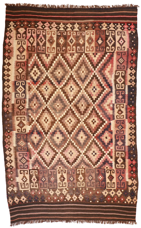 Oversized - Kilim Wool Geometric Rectangle - Hand Knotted Rug