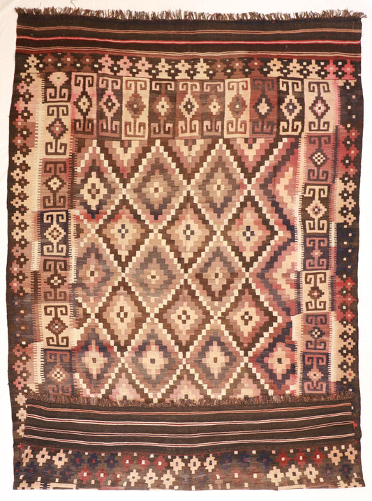 Oversized - Kilim Wool Geometric Rectangle - Hand Knotted Rug